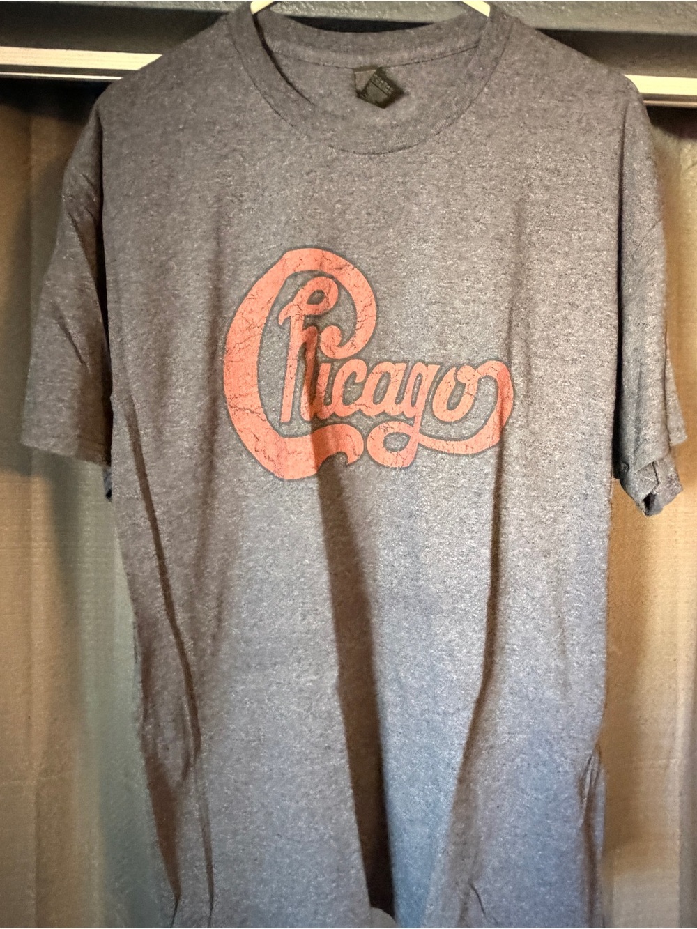 Chicago Logo Short Sleeve Crew Tee - Gray with Red Print